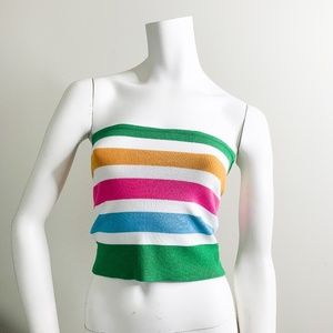 FOREVER 21 rainbow knit tube top